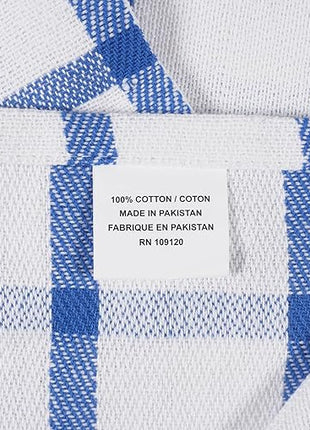 KAF Home Premium Kitchen Towels (18" x 28"), Large 100% Cotton, Flat & Terry Absorbent Dish Towel Set (Blue, 18 x 28-6 Pack)
