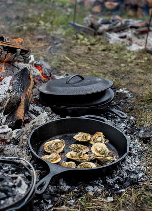 Lodge 15 Inch Cast Iron Pre-Seasoned Skillet – Signature Teardrop Handle - Use in the Oven, on the Stove, on the Grill, or Over a Campfire, Black