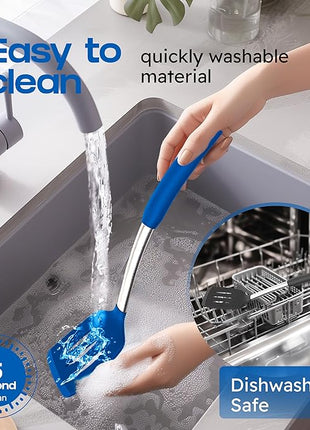 Silicone Spatula Set - Turner Spatulas Silicone Heat Resistant 600°F - Slotted & Solid Spatula for Cooking Fish, Eggs, Pancakes Flipper – Spatulas for kitchen use – Royal Blue