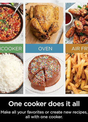 Ninja Combi All-in-One Multicooker, Oven, & Air Fryer, Complete Meals in 15 Mins, 14-in-1 Functions, Combi Cooker + Air Fry, Bake, Roast, Slow Cook and More, 3 Accessories, Stainless Steel, SFP701