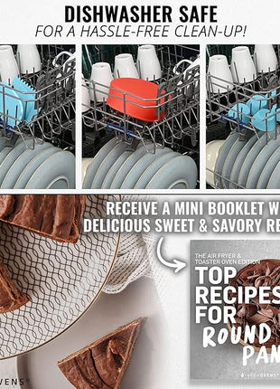 Air Fryer Baking Pan Set For Ninja Foodi Grill 5-in-1 AG301 4qt, Freezer & Airfryer Bakeware Sets with Cupcake Liners & Kitchen Conversion Chart, Nonstick Round Cake Molds for Baking