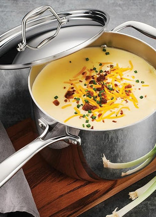 Tramontina Signature Tri-Ply Clad Stainless Steel 11-Piece Cookware Set with Lids, Pots and Pans Kitchen Set, Induction-Ready, Dishwasher-Safe, NSF-Certified