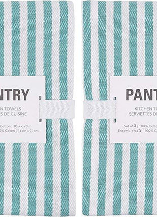 KAF Home Premium Kitchen Towels (18" x 28"), Large 100% Cotton, Flat & Terry Absorbent Dish Towel Set (Teal, 18 x 28-6 Pack)