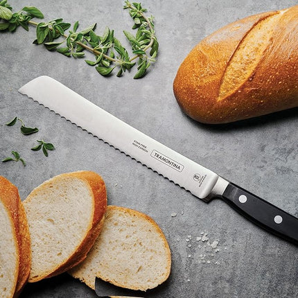 Tramontina Pro Series Forged 8-Inch Serrated Bread Knife, Stain-free High-Carbon Steel Kitchen Knives for Cooking