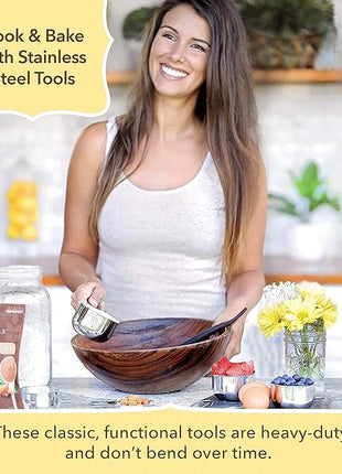 Simply Gourmet Measuring Cups Set of 7, Stackable, 304 Premium Stainless Steel, Kitchen Gadgets for Measure Liquid and Dry Ingredients, Cooking & Baking