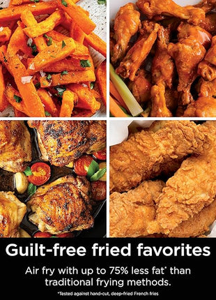 Ninja Air Fryer, 10QT DoubleStack XL 2-Basket, Compact Design, Cooks 5lb Whole Chicken, Feeds Up to 8 People, 6-in-1 Air Fryer, Roast, Bake & More, Easy to Clean, Dishwasher Safe Parts, Grey, SL401