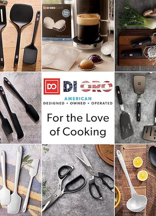 DI ORO Silicone Spatula Set - Rubber Kitchen Spatulas for Baking, Cooking, & Mixing - 600°F Heat-Resistant & BPA Free Silicone Scraper Spatulas for Nonstick Cookware - Dishwasher Safe (5pc, Stone)