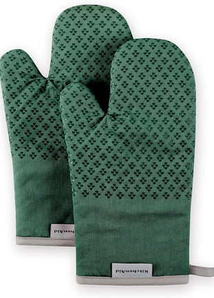 KitchenAid Asteroid Oven Mitt Set, 7"x12.5", Dark Green, 2 Piece