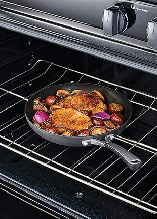 Calphalon 10-Piece Non-Stick Kitchen Cookware Set Black Pots & Pans with Stay-Cool Stainless Steel Handles Hard-Anodized Aluminum for Even Heating