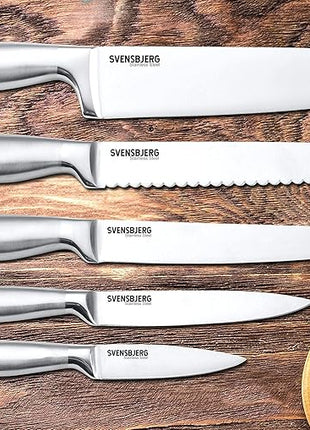 Modern-Silver Chef Kitchen Knife Set without Block, Chef Knife Set for Cooking, Knife Set for Kitchen, Stainless Steel, Sharp, German Brand | SB-KS101