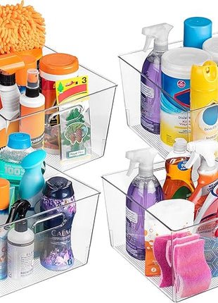 ClearSpace Clear Plastic Storage Bins – XL 6 Pack Perfect Kitchen or Pantry Organization Fridge Organizer and Storage Bins, Cabinet Organizers