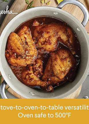 Ayesha Curry Home Collection Nonstick Cookware Pots and Pans Set, 9 Piece, Twilight Teal