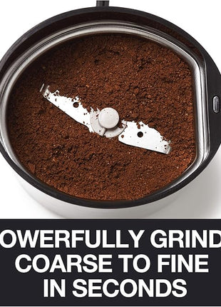 KRUPS Precision Electric Coffee Grinders, 3 oz Capacity, 200W Motor, Stainless Steel Blades for Uniform Grinding of Beans, Herb and Nuts, Coffee and Spice Grinder Electric, (Black)