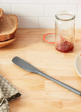 Tovolo Flex-Core Silicone Spatula Jar Scraper - Long-Handled Rubber Spatula with Angled Head for Scooping & Scraping - Heat-Resistant Spatulas for Kitchen Use, Dishwasher Safe & BPA-Free