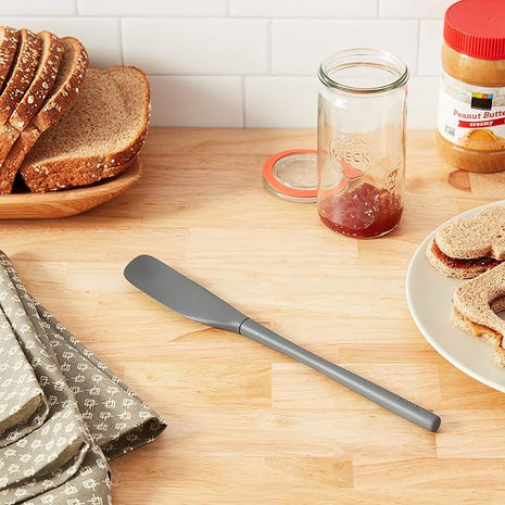 Tovolo Flex-Core Silicone Spatula Jar Scraper - Long-Handled Rubber Spatula with Angled Head for Scooping & Scraping - Heat-Resistant Spatulas for Kitchen Use, Dishwasher Safe & BPA-Free