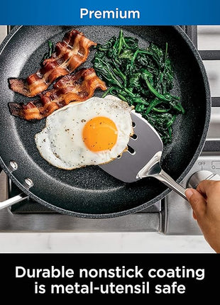 Ninja Foodi NeverStick Professional 12-Piece Cookware Set, Hard-Anodized, Nonstick, Durable & Oven Safe to 500°F, Slate Grey, C39800