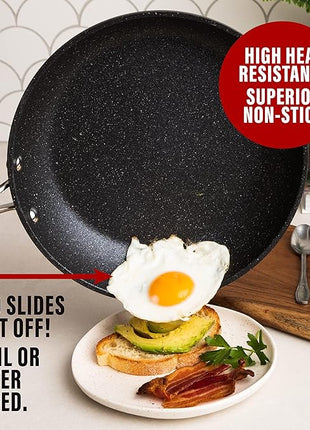 GRANITESTONE 11" Non-Stick Frying Pan with Mineral/Diamond Coating for Long Lasting Nonstick Skillet for Cooking with Stay Cool Handles, Oven/Dishwasher Safe, Non-toxic