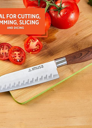 IMUSA 6in Chef WL Stainless Steel Santoku Knife with Wood Look Handle