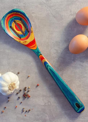 Totally Bamboo Baltique Montego Bay Collection 12-1/2" Wooden Slotted Cooking Spoon, Safe for Nonstick