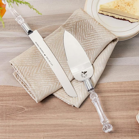 AW BRIDAL Cake Cutting Set for Wedding Stainless Steel Wedding Cake Knife Pie Server Pizza Cutter Gifts for Wedding, Engagement, Birthday, Anniversary