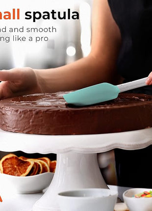 M KITCHEN Silicone Spatula Set - Heat Resistant & BPA Free - 4 Piece Nonstick Rubber Spatulas, Spoonula, Jar Scraper for Cooking, Baking, Mixing, Frosting - Dishwasher Safe Kitchen Utensils