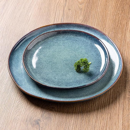 AmorArc Ceramic Dinnerware Sets,Handmade Reactive Glaze Stoneware Plates and Bowls Set,Highly Scratch Resistant | Dishwasher & Microwave Safe Dishes set,Service for 6 (18pc)