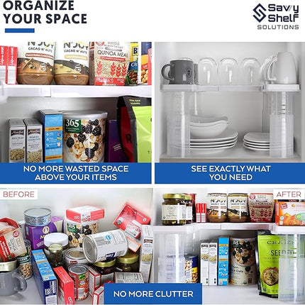 Savvy Shelf Adjustable Pantry & Can Storage Organizer - Kitchen Cabinet - Pantry Organization & Storage Can Organizer for Cupboard