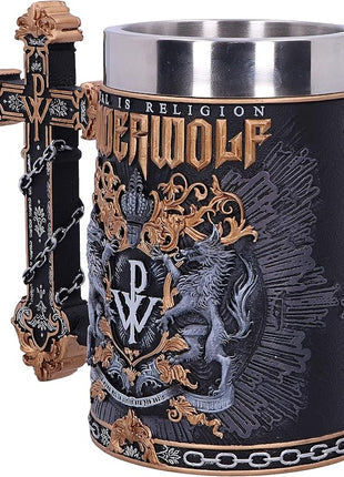 Nemesis Now Officially Licensed Powerwolf Metal is Religion Rock Band Tankard, Black
