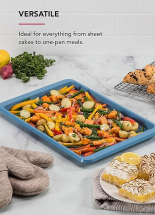 KitchenAid 10x15in Nonstick Aluminized Steel Baking Sheet, Blue Velvet