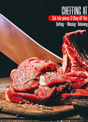 Utopia Kitchen 7 inch Cleaver Knife Stainless Steel Chef Butcher Knives for Meat, Vegetable Multipurpose Kitchen Chef Knife Chopping Bone