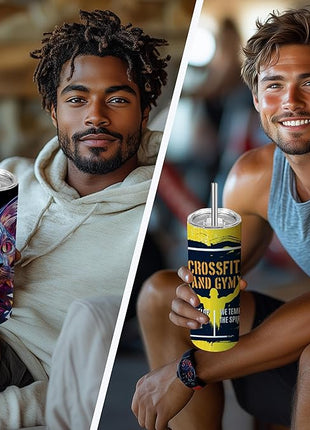 Joyclub Sublimation Tumblers 20 oz 10 Pack Flat Bottom Sublimation Blanks Bulk Stainless Steel Insulated Skinny Straight Cups with Lid and Straw, Gift Box