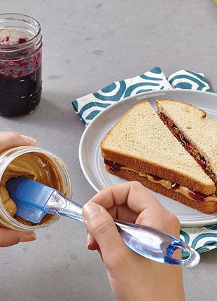 Wilton Easy Flex Silicone Spatula Set - Your Versatile Tools for Mixing, Folding, Scraping, Cooking, Frosting and Serving, Blue, 3-Piece