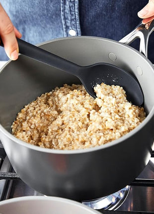 GreenPan Silicone Ultimate Spoon, Mixing Stirring Serving, Cooking Kitchen Utensil, Flexible Rubber Nonstick Cookware, Rigid Steel Core, Heat-Resistant, Anti-Slip Handle BPA-Free Dishwasher Safe, Gray