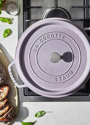 STAUB Cast Iron 7-qt Round Cocotte - Lilac