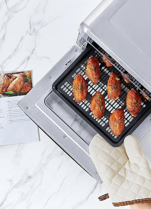 COSORI Air Fryer Tray for Cooking, Accessories Fit 13QT Stainless Steel Toaster Oven - R121, Black, Non-Stick & Dishwasher Safe
