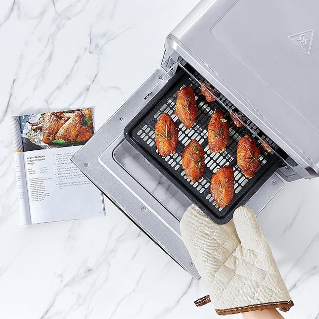 COSORI Air Fryer Tray for Cooking, Accessories Fit 13QT Stainless Steel Toaster Oven - R121, Black, Non-Stick & Dishwasher Safe