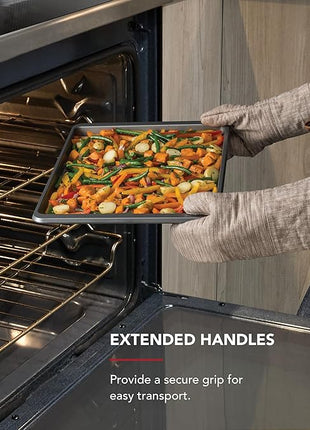 KitchenAid 13x18in Nonstick Aluminized Steel Baking Sheet, Contour Silver