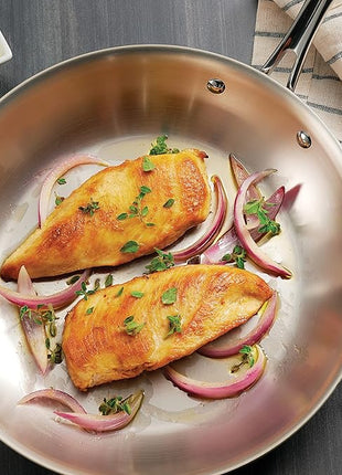 Tramontina Boston Tri-Ply Clad Stainless Steel 10-Inch Frying Pan, Induction-Ready Skillet, Dishwasher-Safe, NSF-Certified