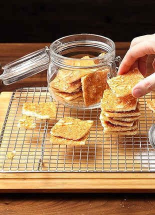 Spring Chef 10" x 15" Stainless Steel Cooling Racks for Baking - Oven Safe - Cookie Racks for Cooling Cookies - Fits Jelly Roll Pan - Perfect for Grilling, Roasting, Cooking, Drying - Set of 2