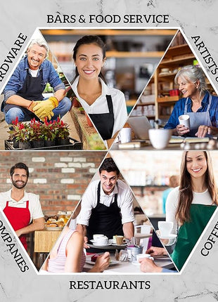 GREEN LIFESTYLE 12 Pack Professional Chef Apron – Grilling Aprons for Men, Waterproof Cooking Aprons for BBQ, Work or Restaurant Use, Kitchen Aprons for Women – Green, No Pockets