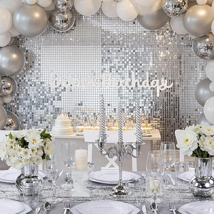 Nervure 350PCS Silver Plastic Plates - Silver Plastic Dinnerware Sets for 50 Guests - 100 Disposable Plates, 150 Silverware, 50 Cups, 50 Napkins for Wedding & Party