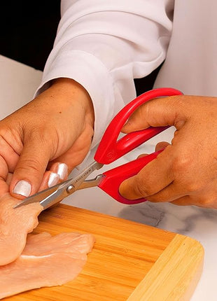 Joyce Chen Original Unlimited Kitchen Scissors All Purpose Kitchen Shears With Comfortable Handles, Red, 2 Pack