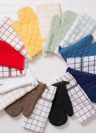 DII Basic Terry Collection 100% Cotton Quilted, Oven Mitt, Mint, 2 Piece