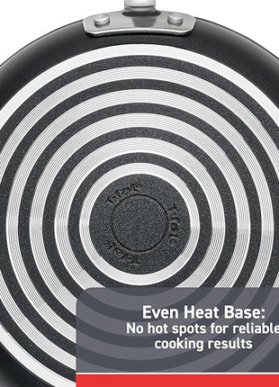 T-fal Advanced Nonstick Cookware Set 12 Piece, Oven Broiler Safe 350F, Kitchen Cooking Set W/Fry Pans, Saucepans, Deep Saute, Dutch Oven & Kitchen Utensils, Pots and Pans, Dishwasher Safe, Black