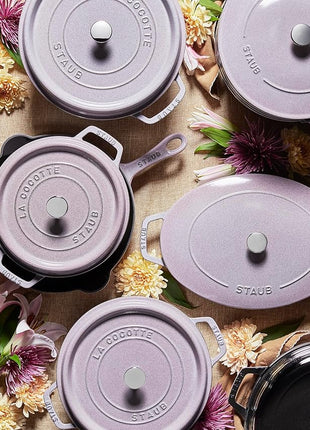 STAUB Cast Iron 7-qt Round Cocotte - Lilac