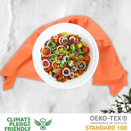 Urban Villa Halloween Flour Sack Kitchen Towels 27”x27” 12 Pack Orange Color Dish Towels 100% Cotton Flour Sack Kitchen Towels for Embroidery DIY Projects Cloth Diapers Cheese Strainers Dish Cloths