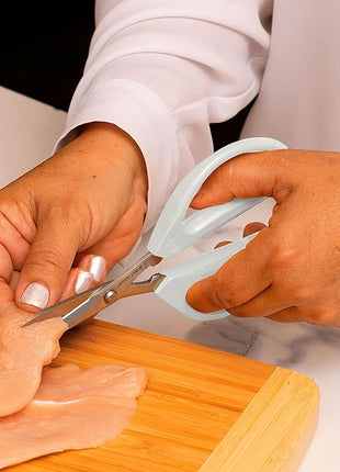Joyce Chen Original Unlimited Kitchen Scissors All Purpose Kitchen Shears With Comfortable Handles, White 2.0