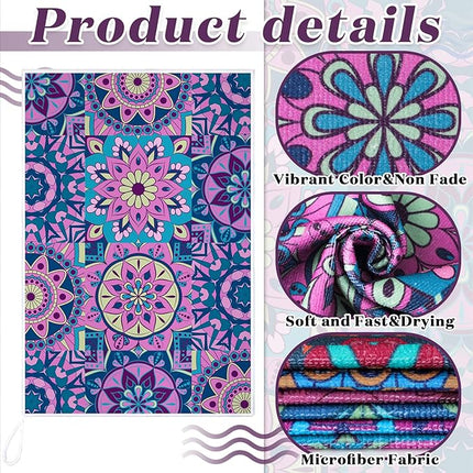 Boyiee Set of 6 Mandala Kitchen Towels Absorbent Boho Dish Towels 24 x 16 Inches Multicolor Hand Dishcloths Mandala Lover Gifts for Farmhouse Kitchen Bathroom Decorations