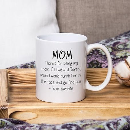 Thanks For Being My Mom Funny Coffee Mug - Gifts for Mom from Son, Daughter - mothers day mugs from Kids - Unique Gag Birthday Present Idea for Women, Her - Cool Novelty Mother Mug, Cup