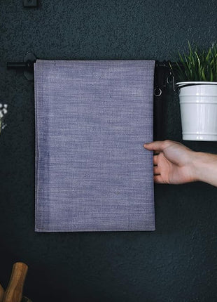 Urban Villa Kitchen Towels Premium Quality 100% Cotton Solid Kitchen Towels Set of 6 Ultra Soft Size 20x30 Inches Blue/White Color Highly Absorbent